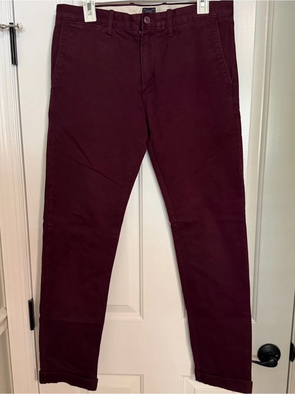 J. Crew Men's Burgundy Chinos - Straight Leg